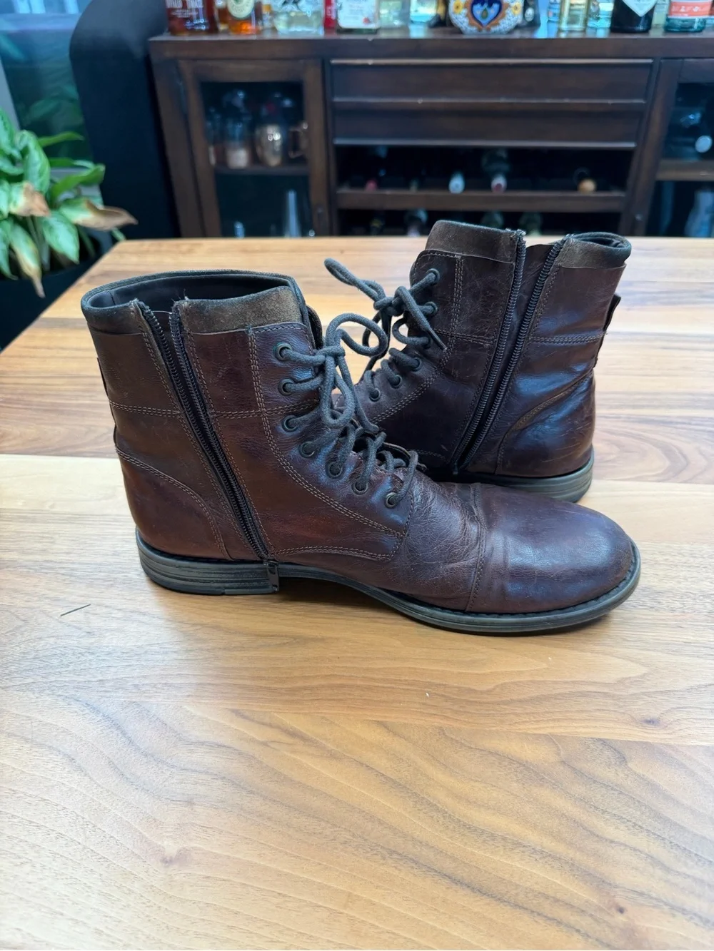 Men's Brown Leather Lace-Up Boots